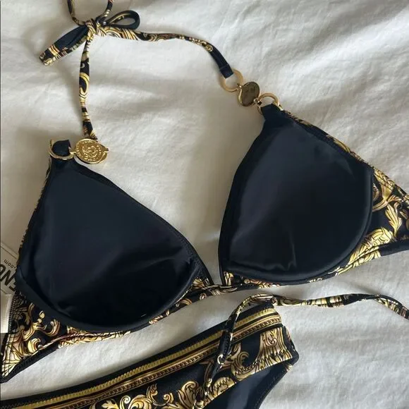 L'AGENCE Annabelle Baroque Triangle Bikini Top And Nicole Bottom Set - Picture 5 of 5